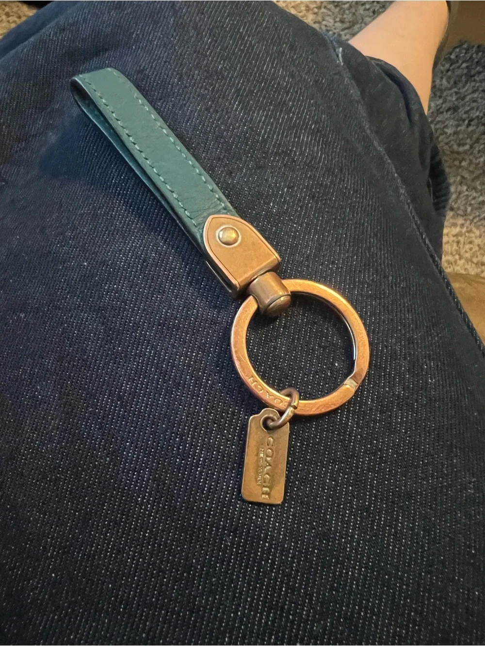 Coach leather key